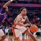 Syracuse guard Jaquan Carlos drives to the rack against UAlbany (cuse.com).